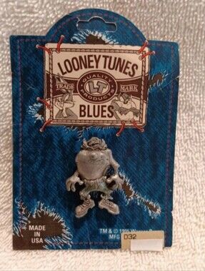 Vintage Looney tunes taz blues pewter locking pin